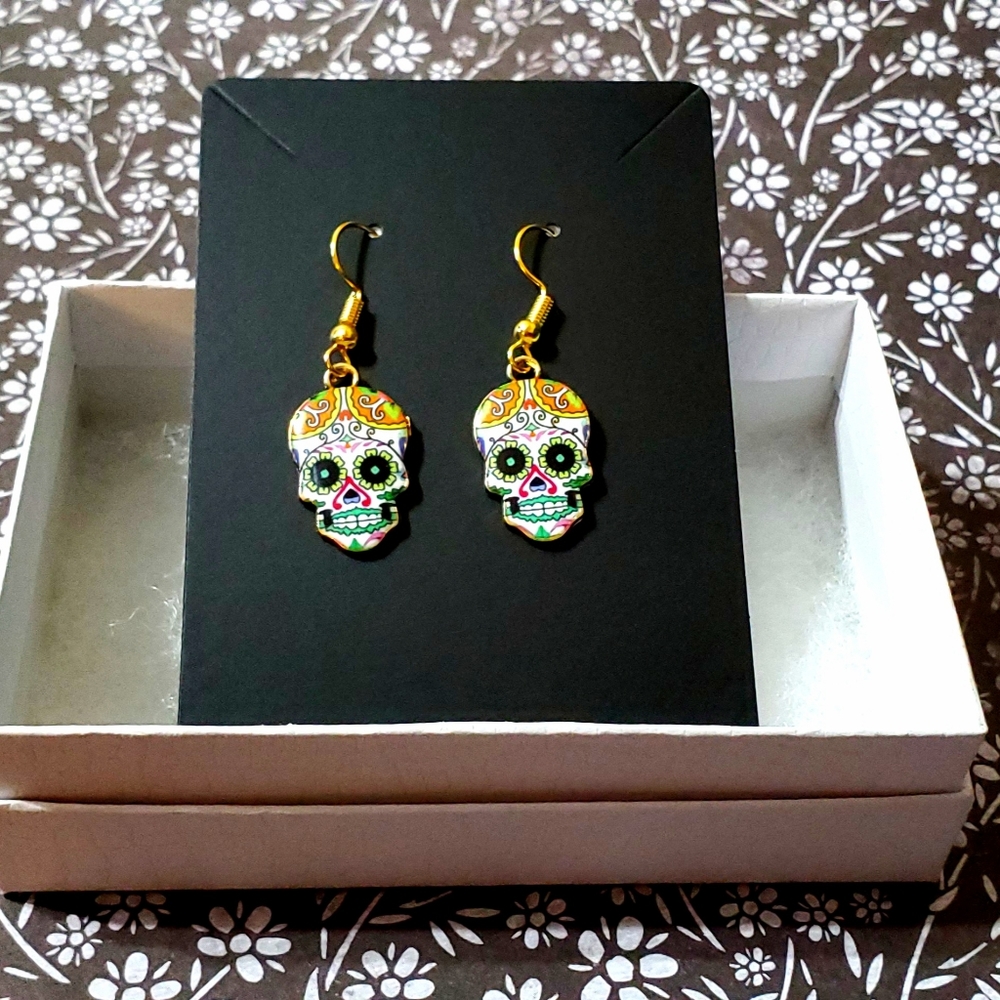 Sugar Skull Dia De Los Muertos Earrings Halloween